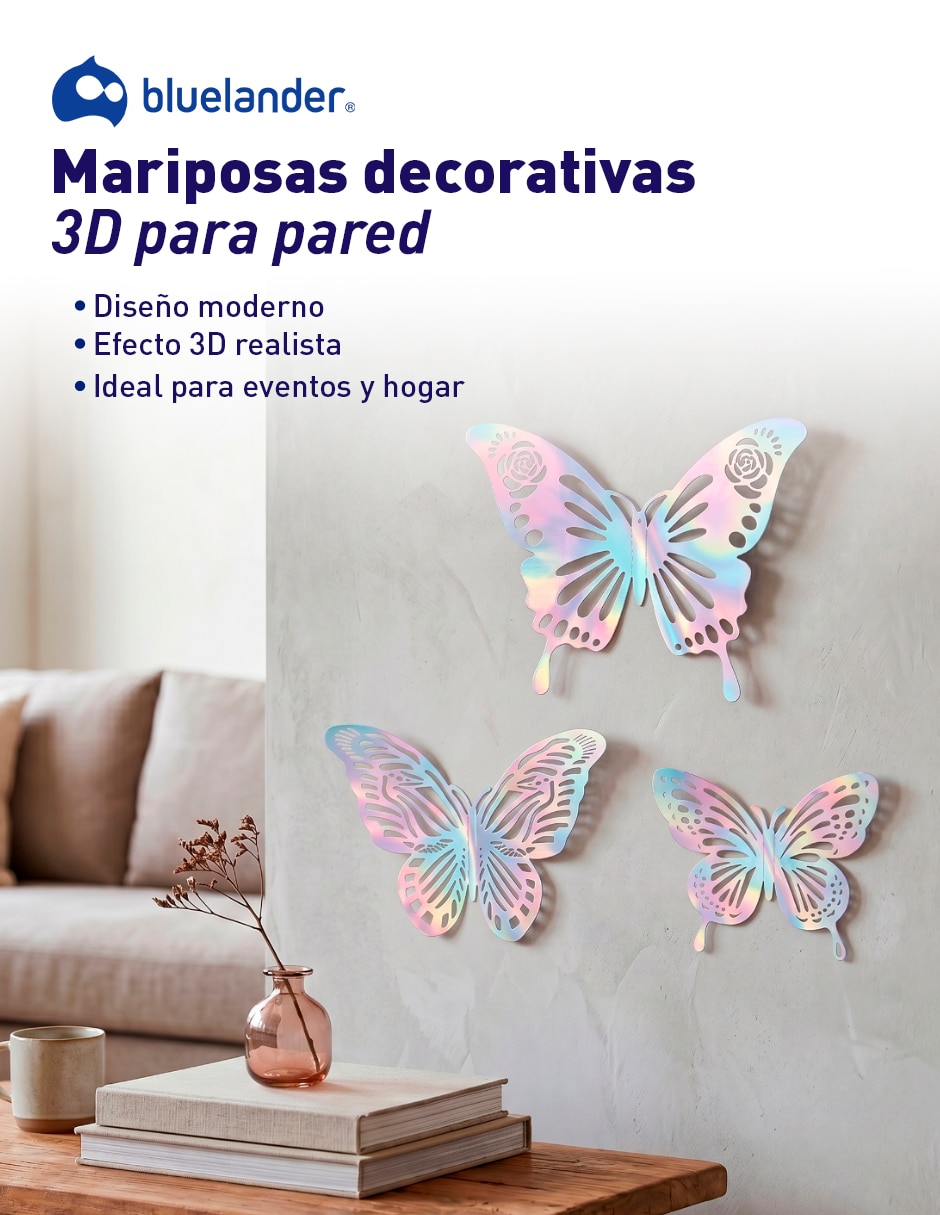 Figura decorativa de mariposa 72 Mariposas 3D 5